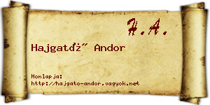 Hajgató Andor névjegykártya